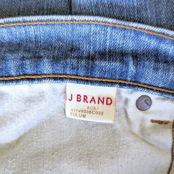🇺🇸 J Brand Aoki Cropped Distressed Boyfriend Jeans Tulum Wash Made In USA - Picture 7 of 15